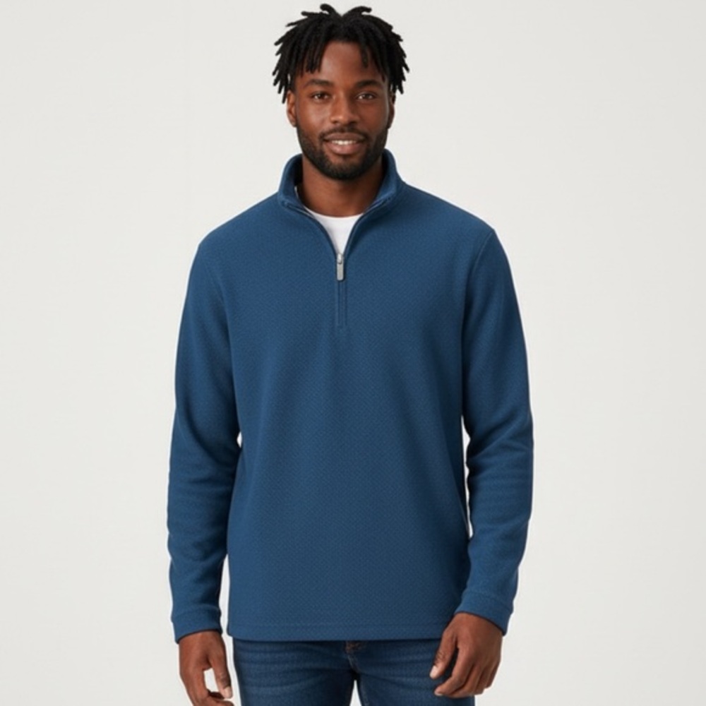 Haggar Men's Navy Zip-Up Sweater